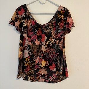 Chelsea28 floral short sleeve blouse